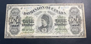 Banknote Dominion Of Canada 1878 $1 One Dollar Large Size #C459179 - Picture 1 of 23