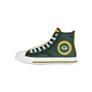 Green Bay Packers 2021 NFL Men's High Top Canvas SNEAKERS - Picture 1 of 2