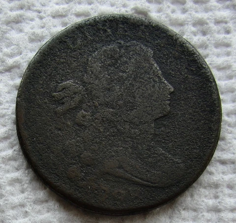 1798 1C BN Draped Bust Large Cent Rare Date 2nd Hair Style Fine Detail Corroded Cover