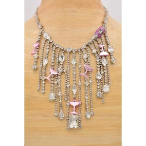 Betsey Johnson Necklace Champagne Going All Out Crystal Holiday Dazzle NWT BinA - Picture 1 of 12