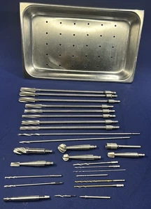 Lot of 26 Misc Stainless Steel Drill Bits Fluted Cannulated Medical Surgical - Picture 1 of 13