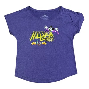 Disney Mickey Halloween Purple Women’s Short Sleeve Shirt Medium - Picture 1 of 5