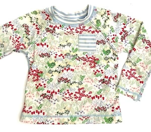 Hanna Anderson Girls Sun Shirt Rash Guard Top Long Sleeve Floral 100 Size 4 - Picture 1 of 5