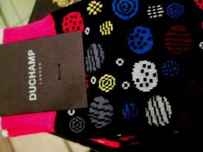 BLACK LABEL DUCHAMP-WHIMSICAL MULTI COLOR RETRO 80'S 1X SOCKS-NWT - Image 1 of 4