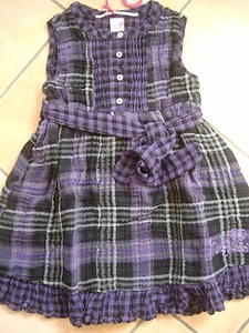 (35) Nolita Pocket Girls Kleid mit Gürtel Perlmuttknöpfen und Logo Druck gr.128 - Picture 1 of 4