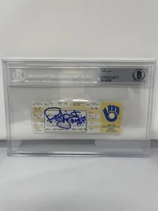 Robin Yount Signed Inscribed 3000 Hit 9/9/92 Ticket Beckett Grade 10 Auto 1 - Picture 1 of 3