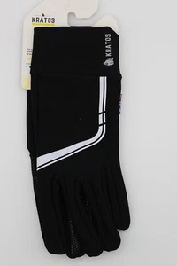 KRATOS Guanti Run Stripe, Taglia Large, Nero/Grigio - Foto 1 di 2