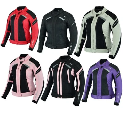 LP Damen Frauen Mädchen Motorrad Jacke Motorradjacke Schwarz Gr XS-2XL