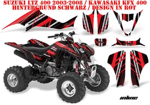 KIT GRÁFICO DE DECORACIÓN DE CARRERAS AMR ATV SUZUKI LTZ 400 Y KAWASAKI KFX 400 EN LÍNEA B - Imagen 1 de 2