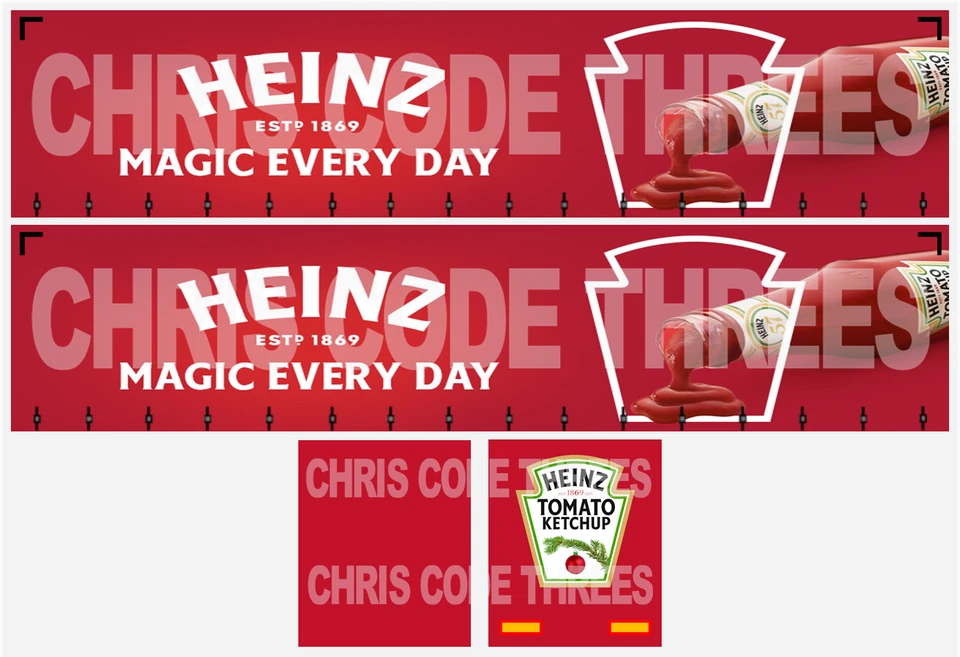 Code 3 Adhesive Vinyl Trailer Decal - Heinz Ketchup - 1/50 1/76 1/148 1/87 1/64 - Image 1 of 1