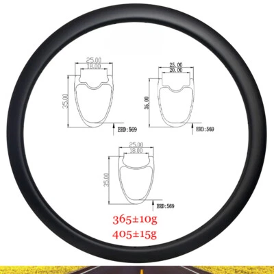 Disco de llanta de carbono para bicicleta de carretera 700C 35X25 mm o gancho de freno en V sin gancho 16-28 orificios Foto 1 de 4