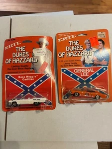 Diecast ERTL Vintage Boss Hogg's Cadillac Convertible & General Lee  - Picture 1 of 8