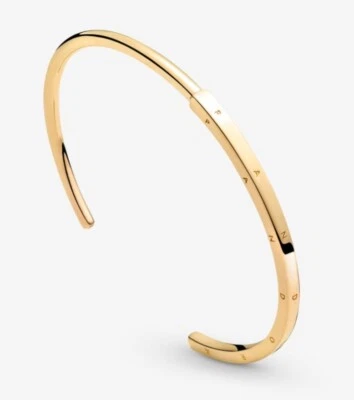 Pandora Signatur 19 cm I-D Offener Armreif 14 K Vergoldet  - Bild 1 von 4