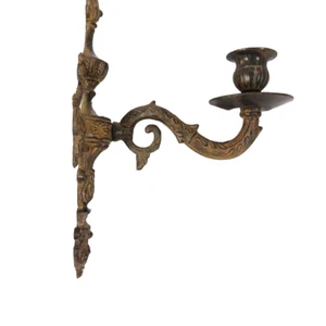 Antiker Wandkerzenleuchter Messingguss Metall Französischer Barock Regency - Bild 1 von 7