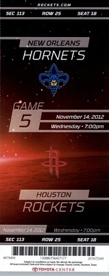 New Orleans Hornets vs Houston Rockets 11/14/2012 Ticket James Harden 30 Points - Image 1 of 2