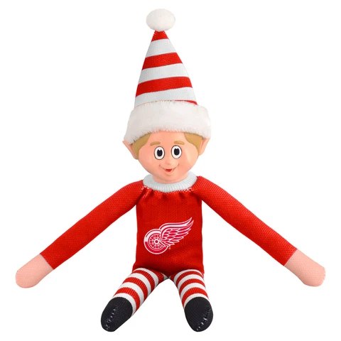 Detroit Red Wings Plush Christmas Elf - NHL Doll On The Shelf Stuffed Toy Cover