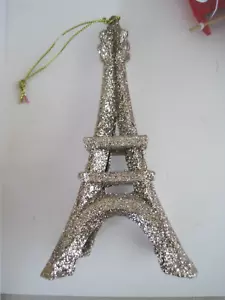 Eiffel Tower Glitter Ornament Paris 5" EUC II - Picture 1 of 3