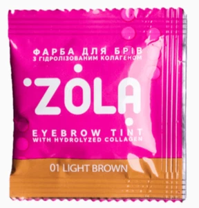 ZOLA Eyebrow Tint Collagen 01 Light Brown Sachet Mini Size 5 ml./0.16 fl.oz. - Picture 1 of 1