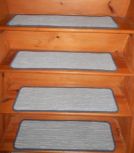 13  STEP  9" X 30" + Landing  30'' x 32'' Woven Tufted Wool Carpet Stair Treads. - Picture 1 of 5