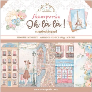 Papel de doble cara Stamperia OH LA LA LA - 8"" X 8"" - 10 HOJAS, París, Ooh La La - Imagen 1 de 13