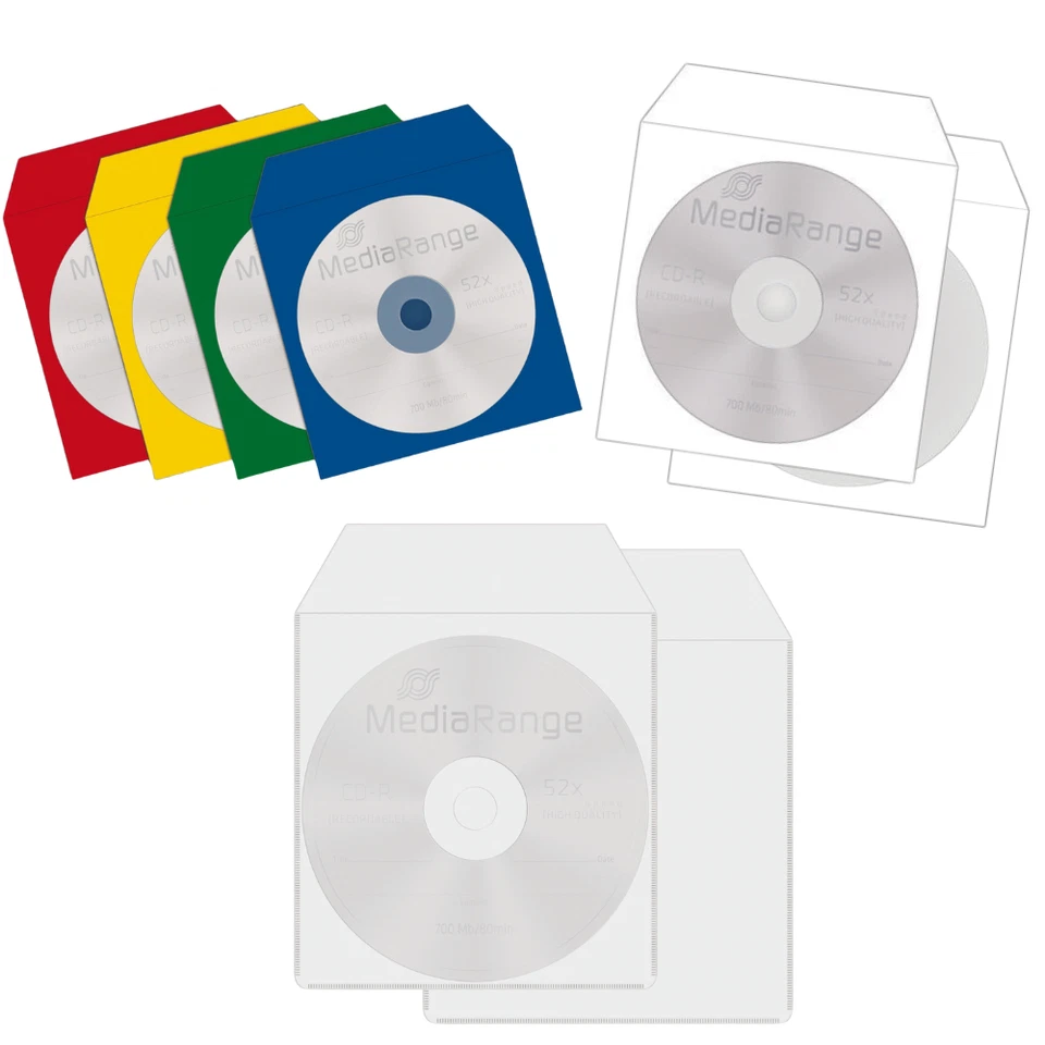 50-2000 Papier o. Plastik Hüllen mit Fenster Box Taschen weiß/bunt für BD CD DVD - Bild 1 von 1