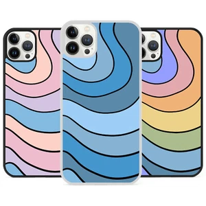 Wavy lines Pastel Pattern Phone Case Cover for iPhone Pro Abstract Art Cute Gift - Picture 1 of 10
