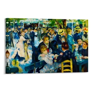 Dance At Le Moulin De La Galette Canvas Poster Bedroom Decor Framed Wall Art - Picture 1 of 13