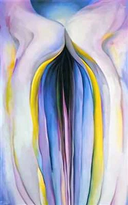 Georgia O'Keeffe Photo A4 grey line with black blue and yellow - Picture 1 of 1