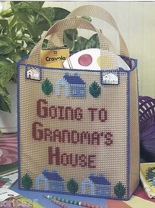 **GOING TO GRANDMA'S HOUSE TOTE TO STITCH**PLASTIC CANVAS PATTERN** - Picture 1 of 1