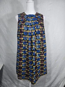 ANNA SUI SLEEVELESS Matalic Mod DRESS - Picture 1 of 3