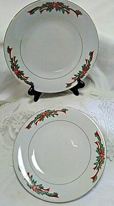 Plato de cena de vacaciones de Navidad de flor de pascua y cintas 10 1/2"-Tienshan-Fine China - Imagen 1 de 7