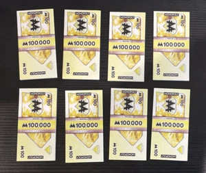 2012 Monopoly Millionaire Board Game 8 Replacement 100,000 Money Tiles - Picture 1 of 1