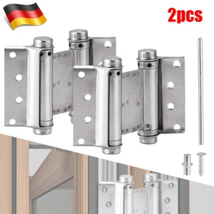 2er-Set Pendeltürscharnier Saloontür Edelstahl Pendeltürband Schwingtüre Türband - Bild 1 von 12