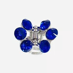 USA kleine Metall Vintage Haarkralle Kiefer Clip Strass Kristall Haarnadel blau S5 - Bild 1 von 3