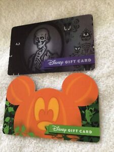 Disney Halloween Gift Cards Haunted Mansion Master Gracey & Die Cut Pumpkin Lot