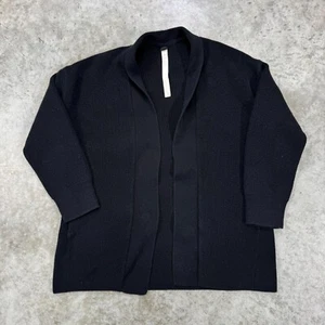 Lululemon Cardigan Sweater Women's 2 Black Merino Wool Ribbed office casual - Picture 1 of 7