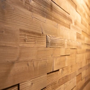 Wandverkleidung Thermoholz Echtholz Verblender Wandpaneele Decorplatte massiv - Bild 1 von 5