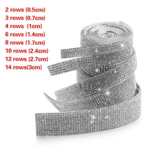 Selbstklebend Strass Zierband Diamantband Zum Selbermachen Streifen Aufkleber 1 Meter Deko - Bild 1 von 17