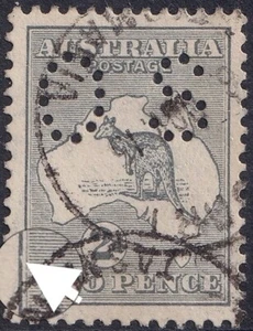 KANGAROO 2nd WMK 2d GREY FU PERF OS PERFORATION POPE VARIETY 2L31 ACSC 6ba sgO31 - Picture 1 of 5