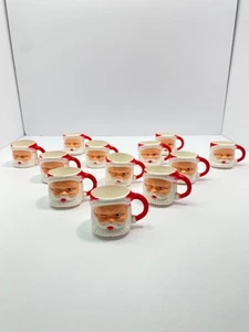 Vintage Miniature Winking Santa Mugs Set of 12 Made in Hong Kong 1.5" Rare VTG - Picture 1 of 20