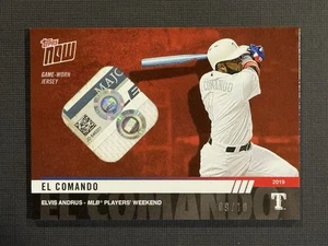 2019 Topps Now Players Weekend Relics ELVIS ANDRUS #PW-163F 9/10 RED Rangers - Picture 1 of 2