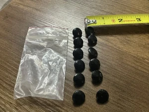 (12) Vintage Black Glass 5/8” Mourning Shank Buttons Faceted T2 - Picture 1 of 3
