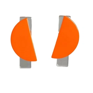 Pendientes Clip Acrílico Naranja Pierre Cardin-1994 - Imagen 1 de 2