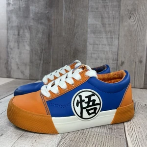 Dragon Ball Z Jungen Größe 13 kleine Kinder PS Sneaker Leder Schuhe schwarz orange - Bild 1 von 12