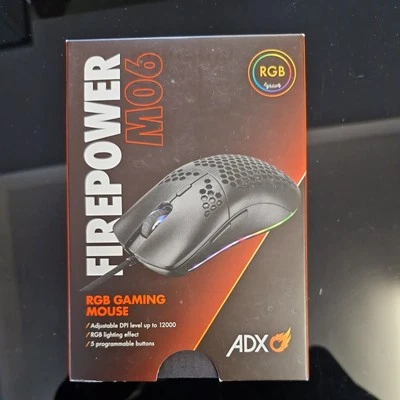 ADX Gaming FIREPOWER M06 RGB GAMING MOUSE ADXM0620 - FOR SPARES/REPAIRS - Image 1 of 4