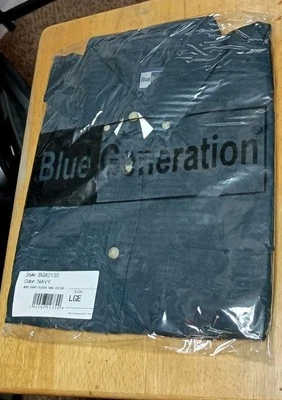 Blue Generation Mens Shirt Large Navy Workwear Short Sleeve Button Up Pocket NWT - Image 1 of 2