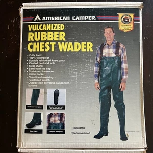 New Vintage American Camper Vulcanized Heavy Rubber Chest Waders sz 7 FISHING - Picture 1 of 7