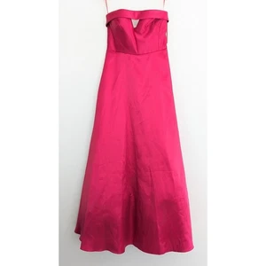 NWT Monique Lhuillier Satin Gown Dress Size 10 Deep Pink Style 445221 Prom Dress - Picture 1 of 8
