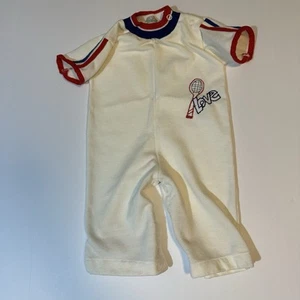 Vtg 80s Health-Tex One Piece Romper Tennis Embroidered USA Size 9 Months - Picture 1 of 5