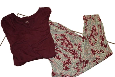 Jockey   Pajama Set Multi Colors So Soft Size XXL Short Sleeve V Neck Top - Image 1 of 3